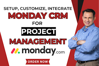 setup monday CRM with dashboards, integrations, workflows, email automation