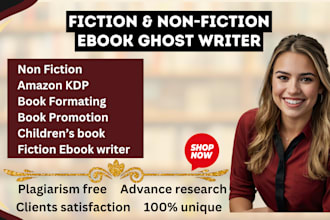 ghostwrite 50k ebook writing for fiction and nonfiction romance KDP ebook writer