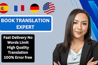do book translation to english, german, french, italian, spanish and dutch