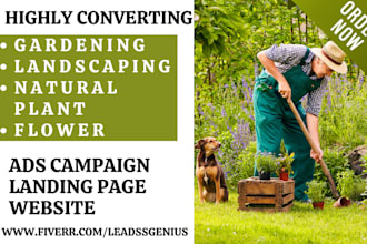 generate gardening leads natural plant flower lawn landscaping leads website