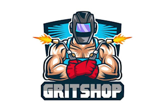 do high resolution character industrial logo for grit shop