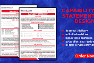 create a professional capability statement design