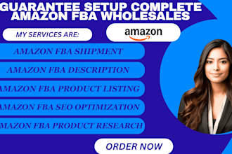 setup complete amazon fbawholesales, product research, SEO with product listing