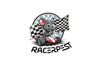 make modern racing and new pest control company logo