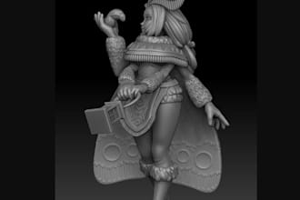 3d marmoset,3d sculptress,cut and key robot model, digital sculptor, 3d printing