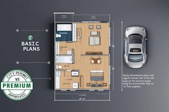 draw stamp architectural drawing engineering drawing floor plan for city permit