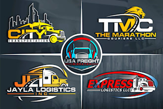 design modern transport logistic trucking logo or graphics design