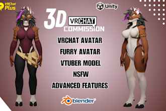 create vrchat avatar, vtuber model, 3d model, vrc avatar, furry avatar, nsfw