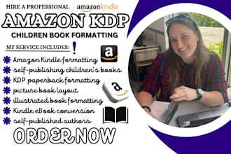 upload children book for amazon kindle or paperback, picture book formatting