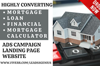 generate mortgage leads mortgage loan landing page mortgage calculator website