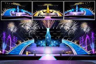 craft 3d interior stage design,theatre stage,event,set,concert,virtual studio