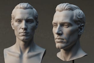 sculpt 3d head, toy, or bust for 3d printing and action figures