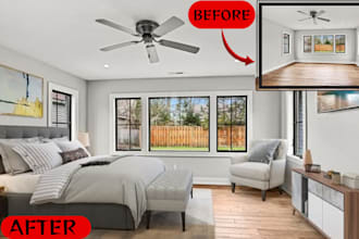 do virtual staging, furniture, home and renovation staging for your listing