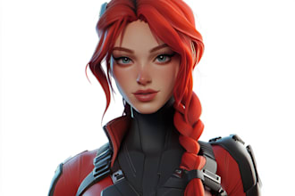 design cyberpunk and fantasy character splash art