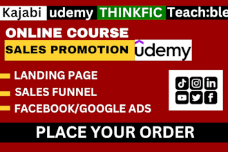 promote udemy online course promotion kajabi fitness course sales marketing