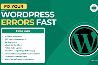 fix wordpress issue, error, problem and repair them fast