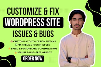 fix and customize wordpress website issues