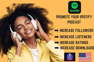 spotify podcast promotion, spotify marketing to USA audience, podcast promotion