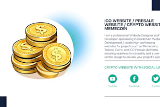 create token website, ico, crypto or memecoin website with whitepaper, roadmap