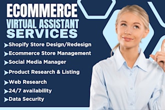 be your shopify ecommerce virtual assistant shopify social media expert manager