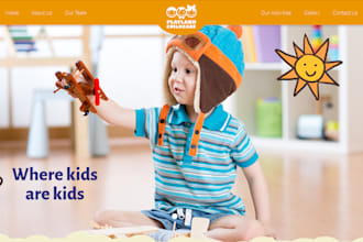design seo optimized childcare website daycare website kindergarten website