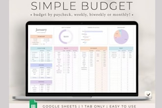 design excel budget spreadsheet planner, digital planner for etsy store, couple