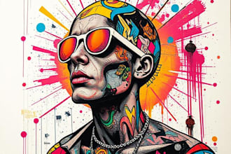 design canvas and printable wall art in graffiti, pop and street art style