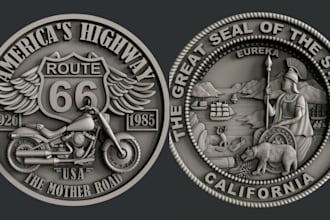 3d bas relief, coin model 3d medallion pendant design cnc design for 3d printing