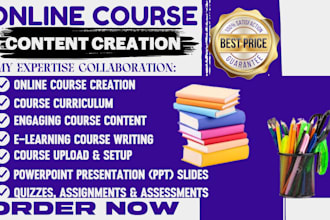 do online course content creation training course curriculum lesson plans ppt