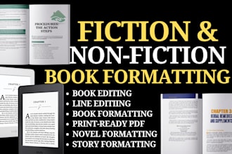do amazon kdp fiction and nonfiction book formatting, book layout, book editing