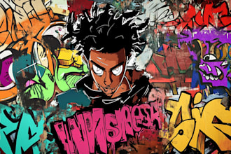 create a hand drawn original graffiti design or logo