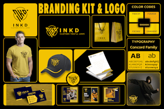 design modern luxury clothing fashion streetwear urban branding kit and logo
