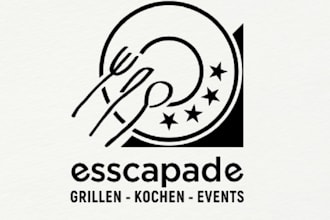 design particular restaurant grill kitchen logo