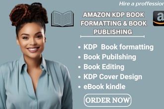 do book editing, formatting, publishing for amazon KDP book promotion book cover