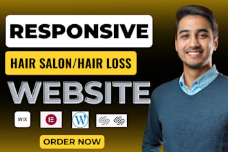 design hair loss website hair care hair treatment hair salon booking website