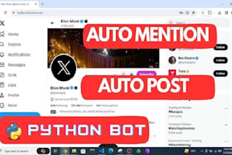 code twitter slack bot, instagram auto follow bot, youtube uploader bot, x bot