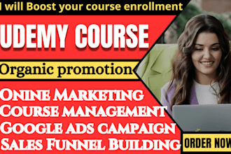 do udemy online course promotion thinkific, kajabi landing pages