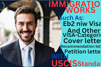 write immigration visa cover letter, petition letter for eb2 niw, eb1, f1, l1
