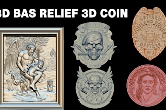 sculpt 3d bas relief 3d coin model design medallion cnc coin for 3d printing