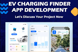 develop a custom finder, tracking, ev charging,  battery monitoring app