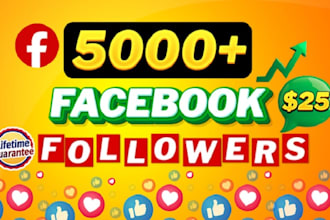 grow up 5000 facebook followers very high quality