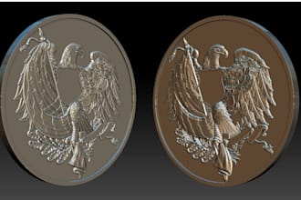 create 3d coin model, 3d bas relief 3d cnc design, 3d medallion stl for printing