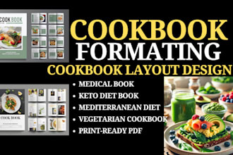 do cookbook formatting, cookbook layout design and cookbook publishing for KDP