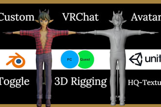 create custom vrchat avatar furry avatar vr chat character anime vtuber 3d model