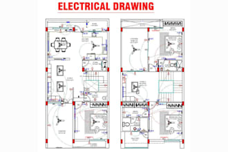 design city permit plan for electrical drawings, plumbing, hvac, mep in autocad