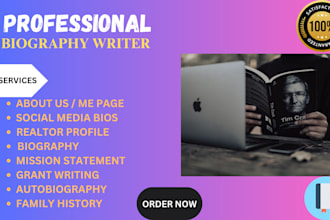 write history and biography writer biography ghostwriter