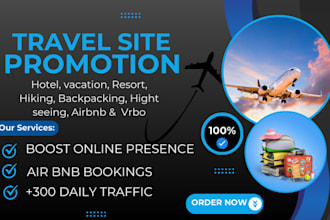do organic travel site promotion tour and hotel resort airbnb listing marketing