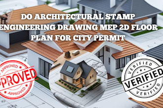 do architectural stamp engineering drawing mep 2d floor plan for city permit