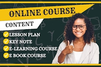 online course content, ebook online course, elearning course,lesson plan,keynote