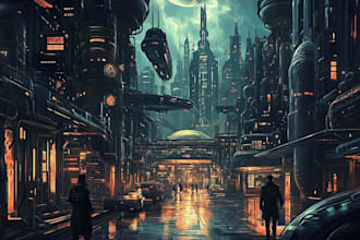 create a futuristic, cyberpunk, sci fi metropolis city